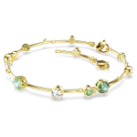 Constella bracelet Mixed cuts, Green, Gold-tone plated