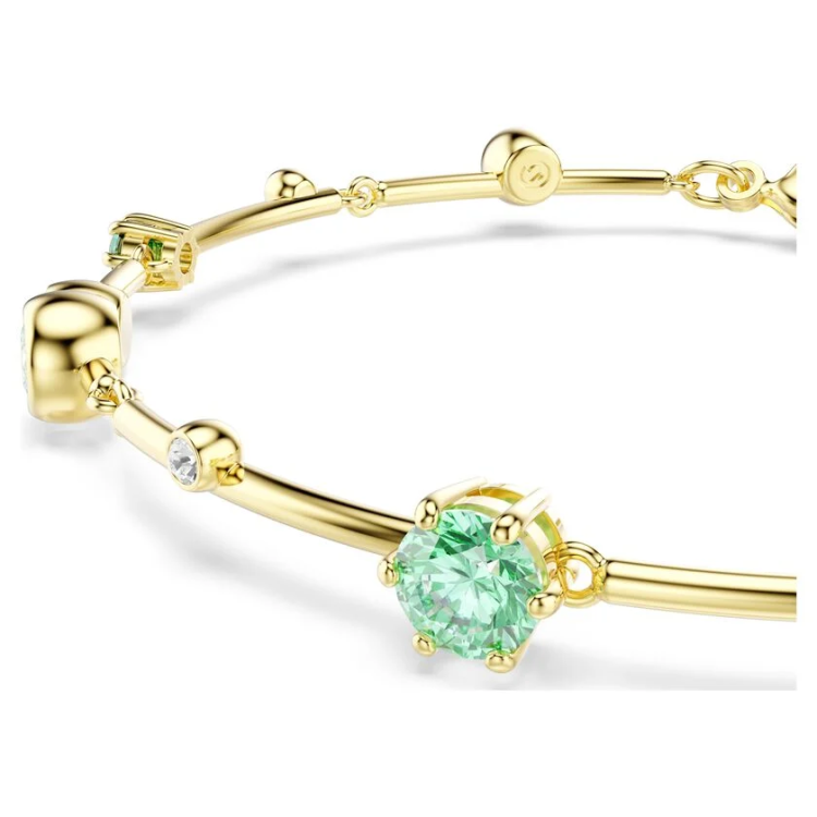 Constella bracelet Mixed cuts, Green, Gold-tone plated