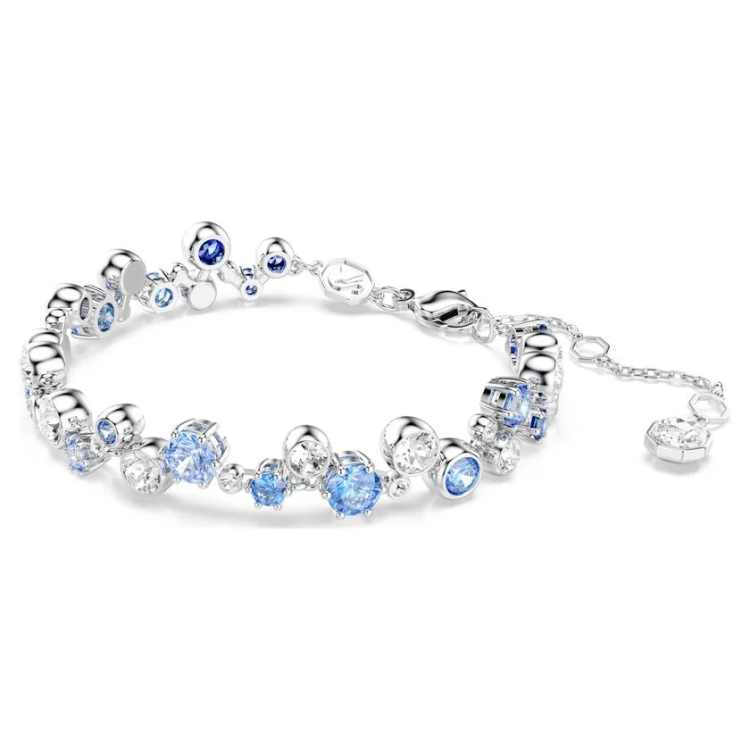 Constella bracelet Mixed cuts, Blue, Rhodium plated