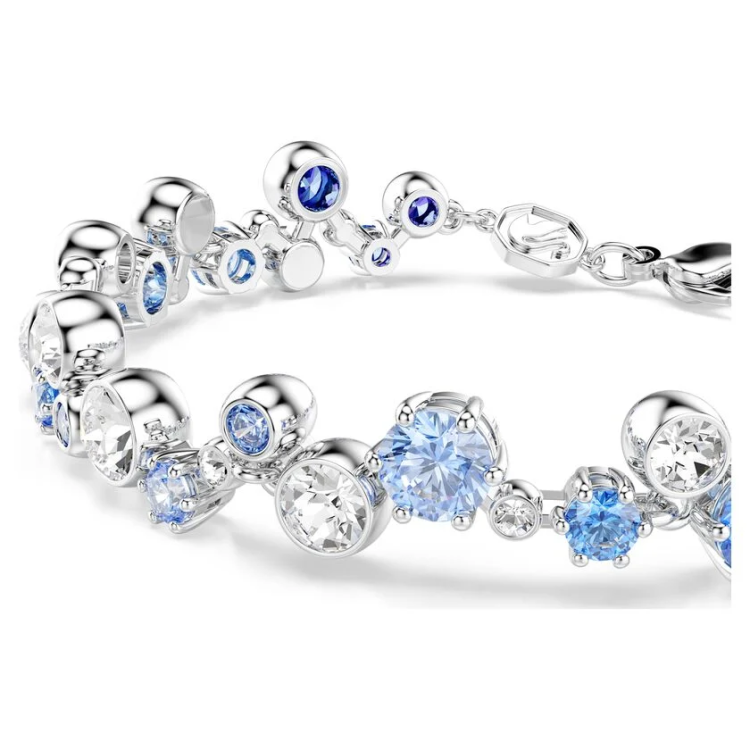 Constella bracelet Mixed cuts, Blue, Rhodium plated