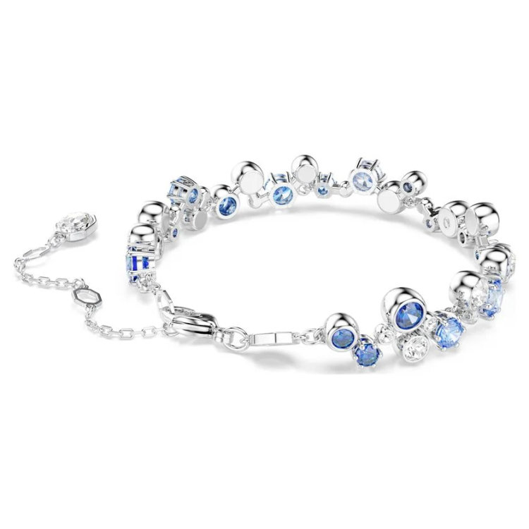 Constella bracelet Mixed cuts, Blue, Rhodium plated