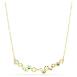 Constella necklace Mixed cuts, Green, Gold-tone plated