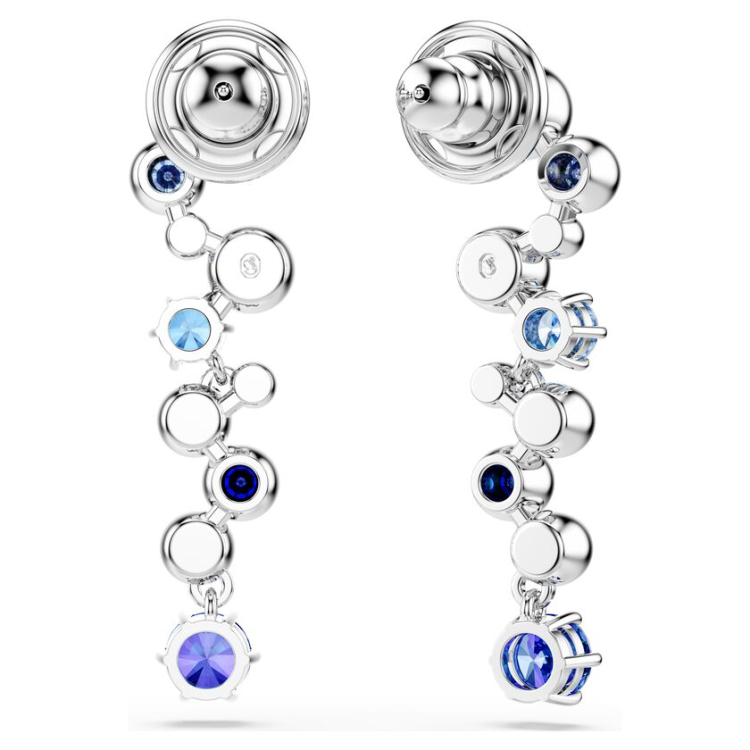 Constella drop earrings Mixed cuts, Blue, Rhodium plated