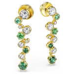 Constella drop earrings Mixed cuts, Green, Gold-tone plated