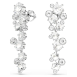 Constella drop earrings Mixed cuts, White, Rhodium plated