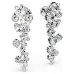 Constella drop earrings Mixed cuts, White, Rhodium plated