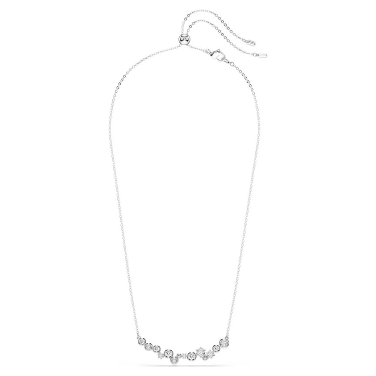 Constella necklace Mixed cuts, White, Rhodium plated