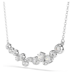 Constella necklace Mixed cuts, White, Rhodium plated