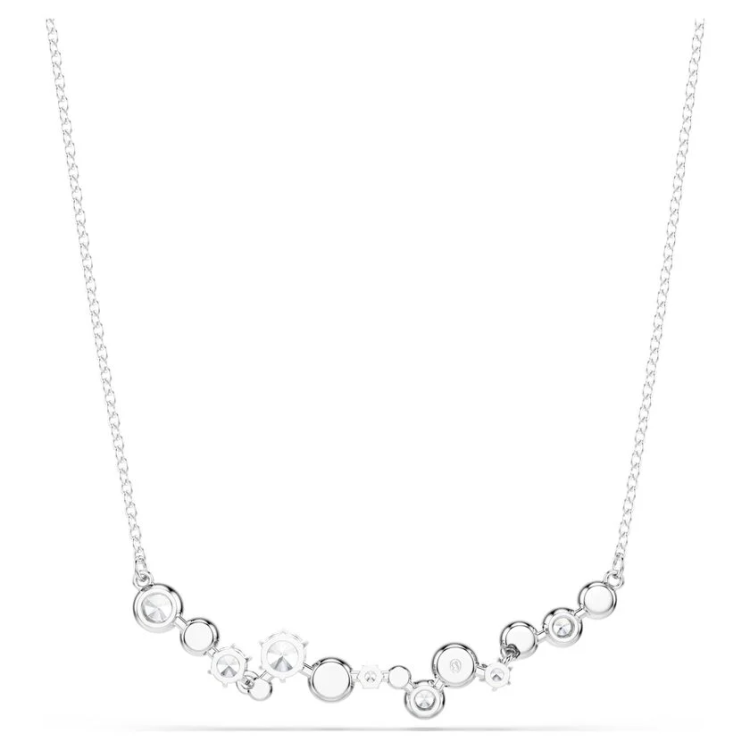 Constella necklace Mixed cuts, White, Rhodium plated
