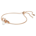 Constella bracelet Crystal pearl, Round cut, White, Rose gold-tone plated