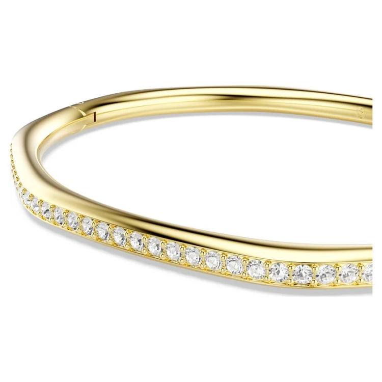 Dextera bangle Octagon shape, Round cut, White, Gold-tone plated