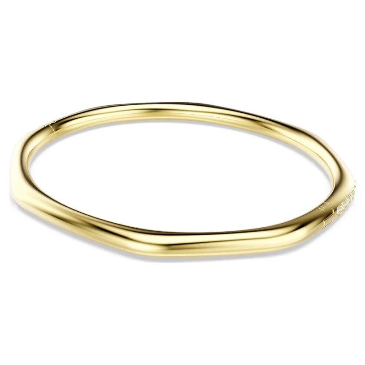 Dextera bangle Octagon shape, Round cut, White, Gold-tone plated