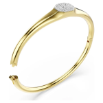 Dextera bangle Round cut, White, Gold-tone plated