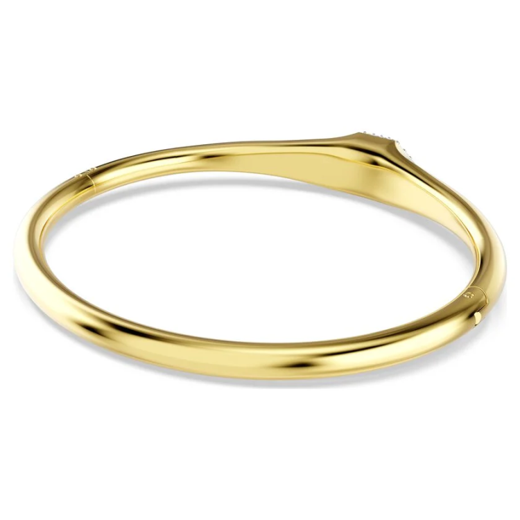 Dextera bangle Round cut, White, Gold-tone plated