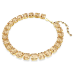 Millenia Tennis necklace Octagon cut, Caramel, Gold-tone plated
