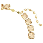 Millenia Tennis necklace Octagon cut, Caramel, Gold-tone plated