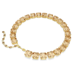 Millenia Tennis necklace Octagon cut, Caramel, Gold-tone plated