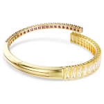 Matrix bangle Mixed cuts, Multicolored, Gold-tone plated