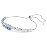 Matrix bracelet Mixed cuts, Blue, Rhodium plated