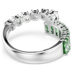 Matrix ring Mixed cuts, Green, Rhodium plated
