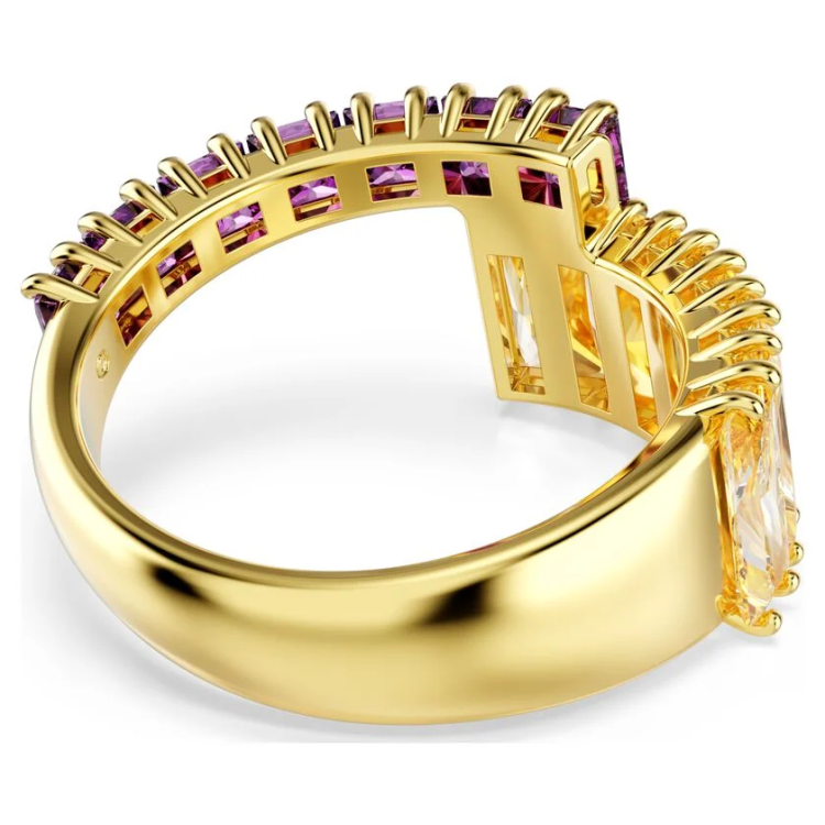 Matrix ring Mixed cuts, Multicolored, Gold-tone plated