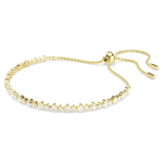 Matrix Tennis bracelet Round cut, White, Gold-tone plated