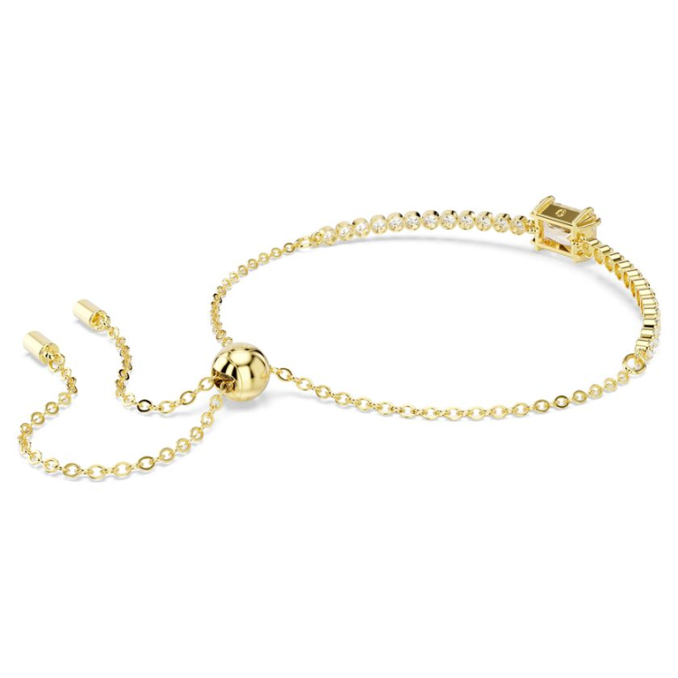 Matrix Tennis bracelet Mixed cuts, Caramel, Gold-tone plated