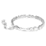 Mesmera bracelet Mixed cuts, White, Rhodium plated