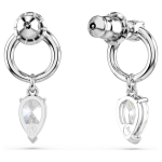 Mesmera drop earrings Mixed cuts, White, Rhodium plated