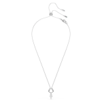 Mesmera pendant Pear cut, White, Rhodium plated