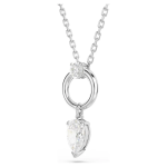 Mesmera pendant Pear cut, White, Rhodium plated