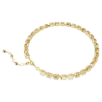 Millenia Tennis necklace Octagon cut, Yellow, Gold-tone plated