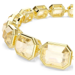 Millenia Tennis bracelet Octagon cut, Caramel, Gold-tone plated