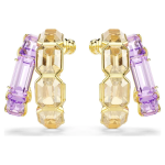 Millenia hoop earrings Mixed cuts, Multicolored, Gold-tone plated