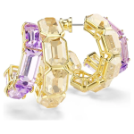 Millenia hoop earrings Mixed cuts, Multicolored, Gold-tone plated