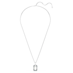 Millenia pendant Octagon cut, White, Rhodium plated