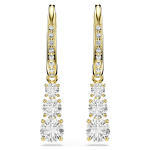 Stilla Attract hoop earrings Round cut, White, Gold-tone plated