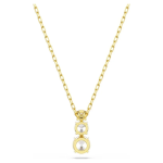 Stilla Attract pendant Round cut, White, Gold-tone plated
