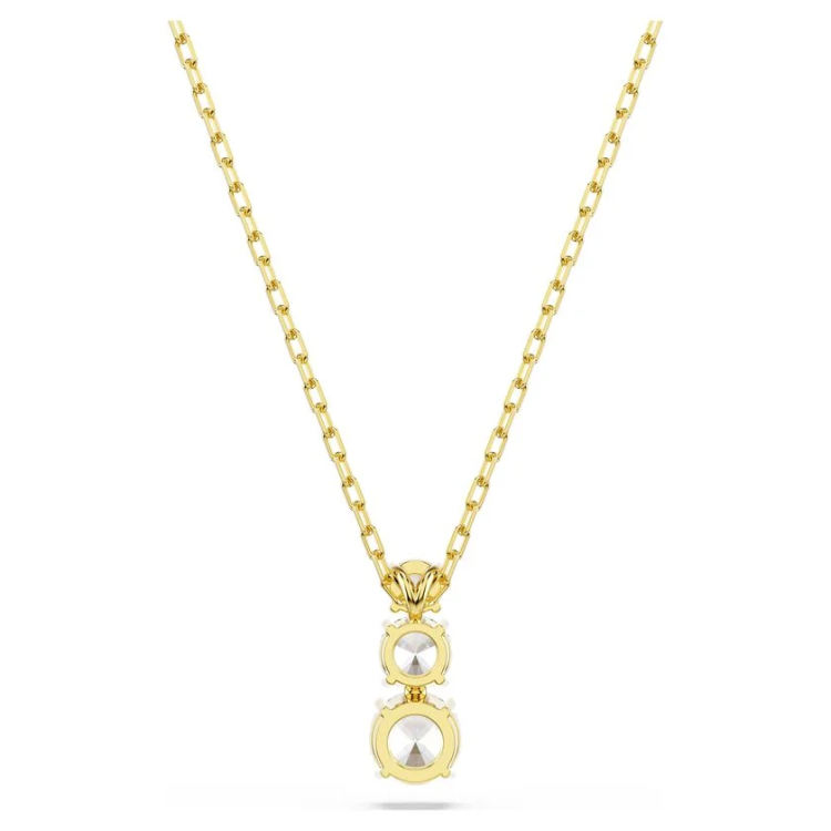 Stilla Attract pendant Round cut, White, Gold-tone plated