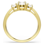 Stilla Attract ring Round cut, White, Gold-tone plated