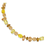 Gema Tennis necklace Mixed cuts, Yellow, Gold-tone plated