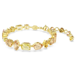 Gema bracelet Mixed cuts, Yellow, Gold-tone plated