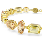 Gema bracelet Mixed cuts, Yellow, Gold-tone plated