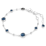 Imber bracelet Round cut, Blue, Rhodium plated