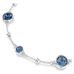 Imber bracelet Round cut, Blue, Rhodium plated