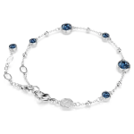 Imber bracelet Round cut, Blue, Rhodium plated