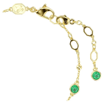 Imber bracelet Round cut, Green, Gold-tone plated