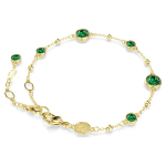 Imber bracelet Round cut, Green, Gold-tone plated