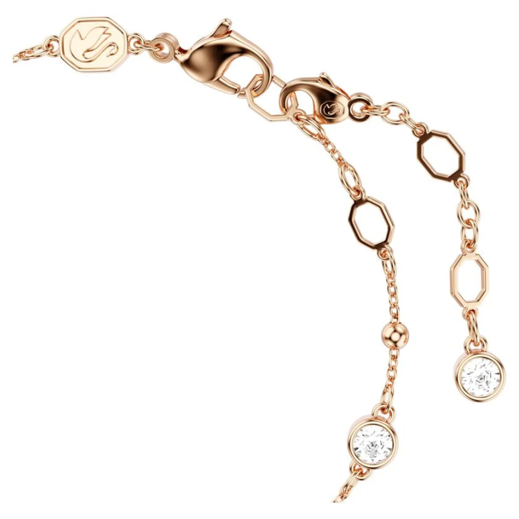 Imber bracelet Round cut, White, Rose gold-tone plated