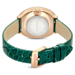 Imber watch Swiss Made, Leather strap, Green, Rose gold-tone finish